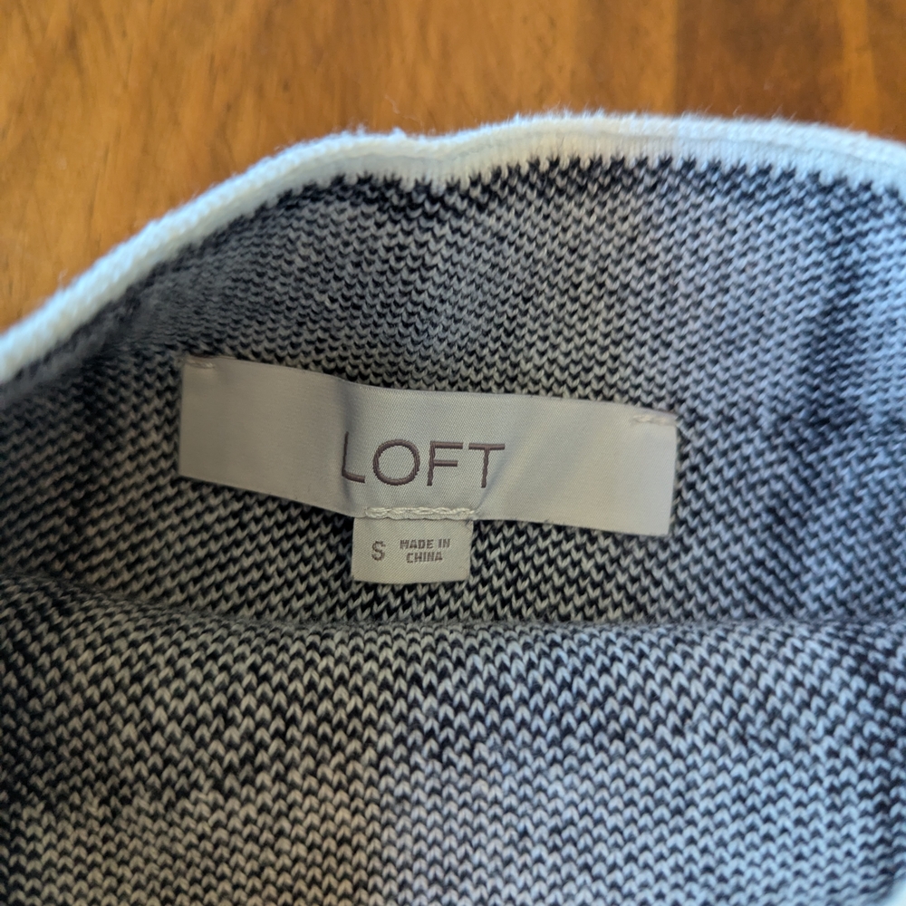 Loft Size Small Mock Neck Windowpane Sweater Worn… - image 7